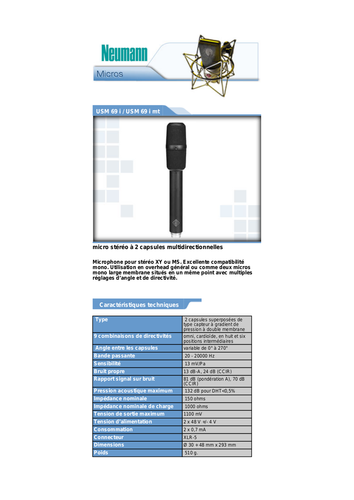 NEUMANN USM 69 I, USM 69 I MT User Manual