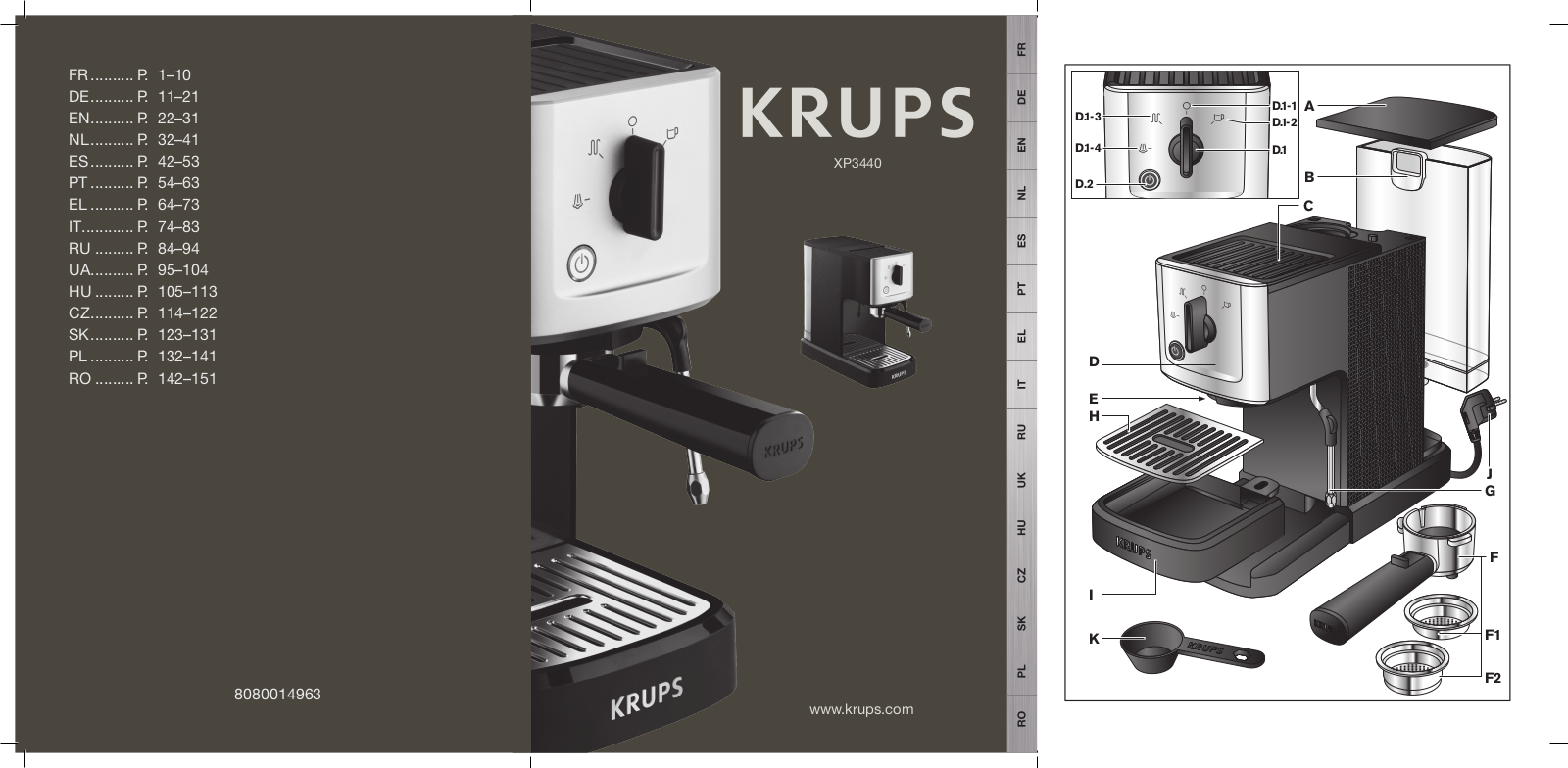 KRUPS XP344010 User Manual