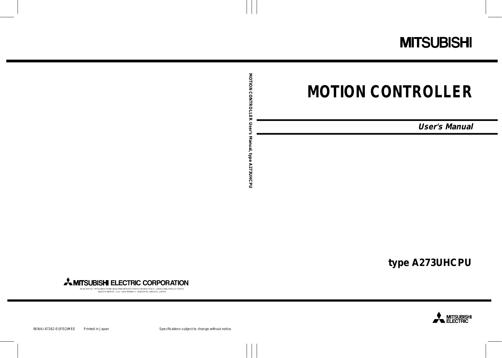 Mitsubishi A273UHCPU User Manual