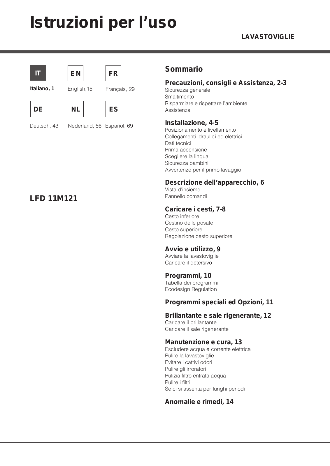 HOTPOINT LFD 11M121 B EU, LFD 11M121 CX EU User Manual