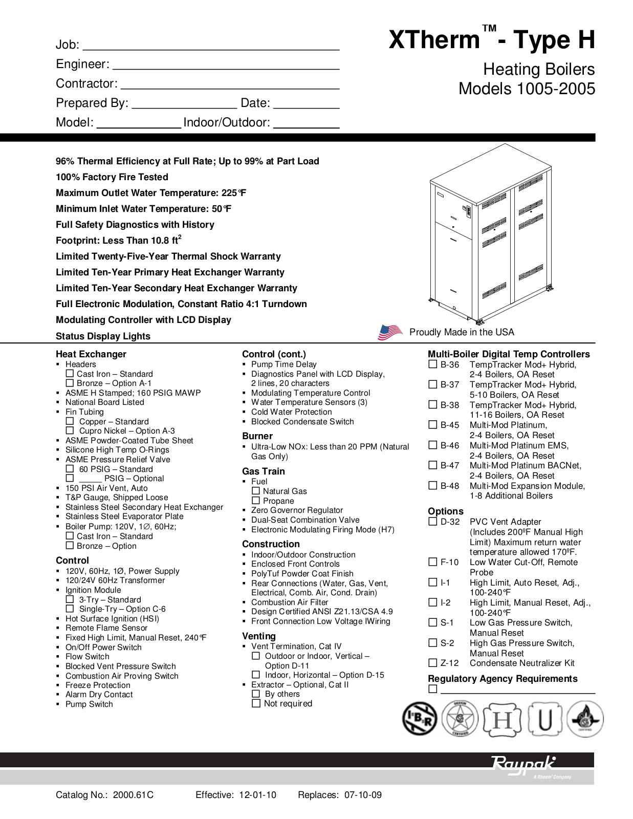 Raypak H7-1005 User Manual