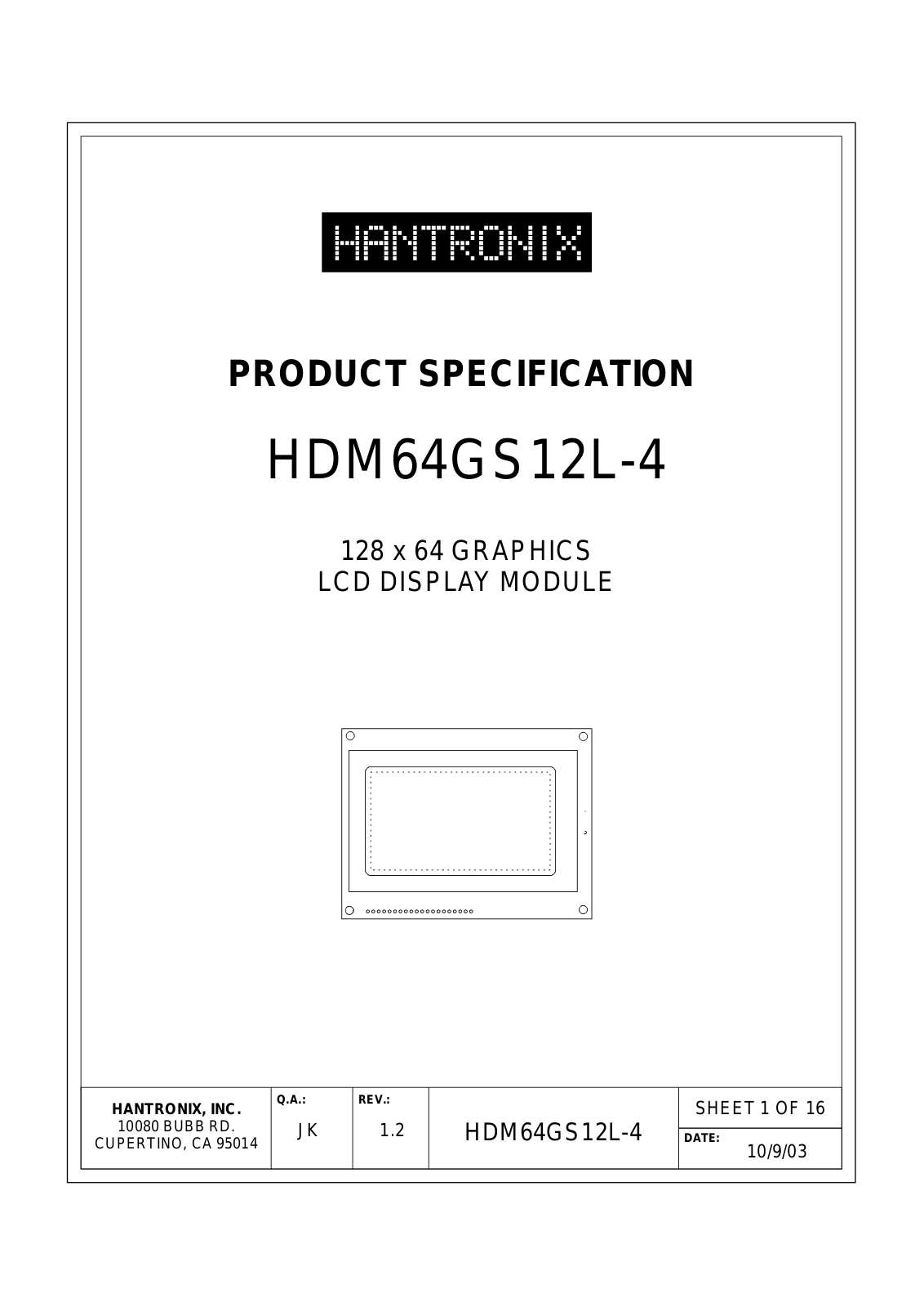 HANTRONIX HDM64GS12L-4 Datasheet