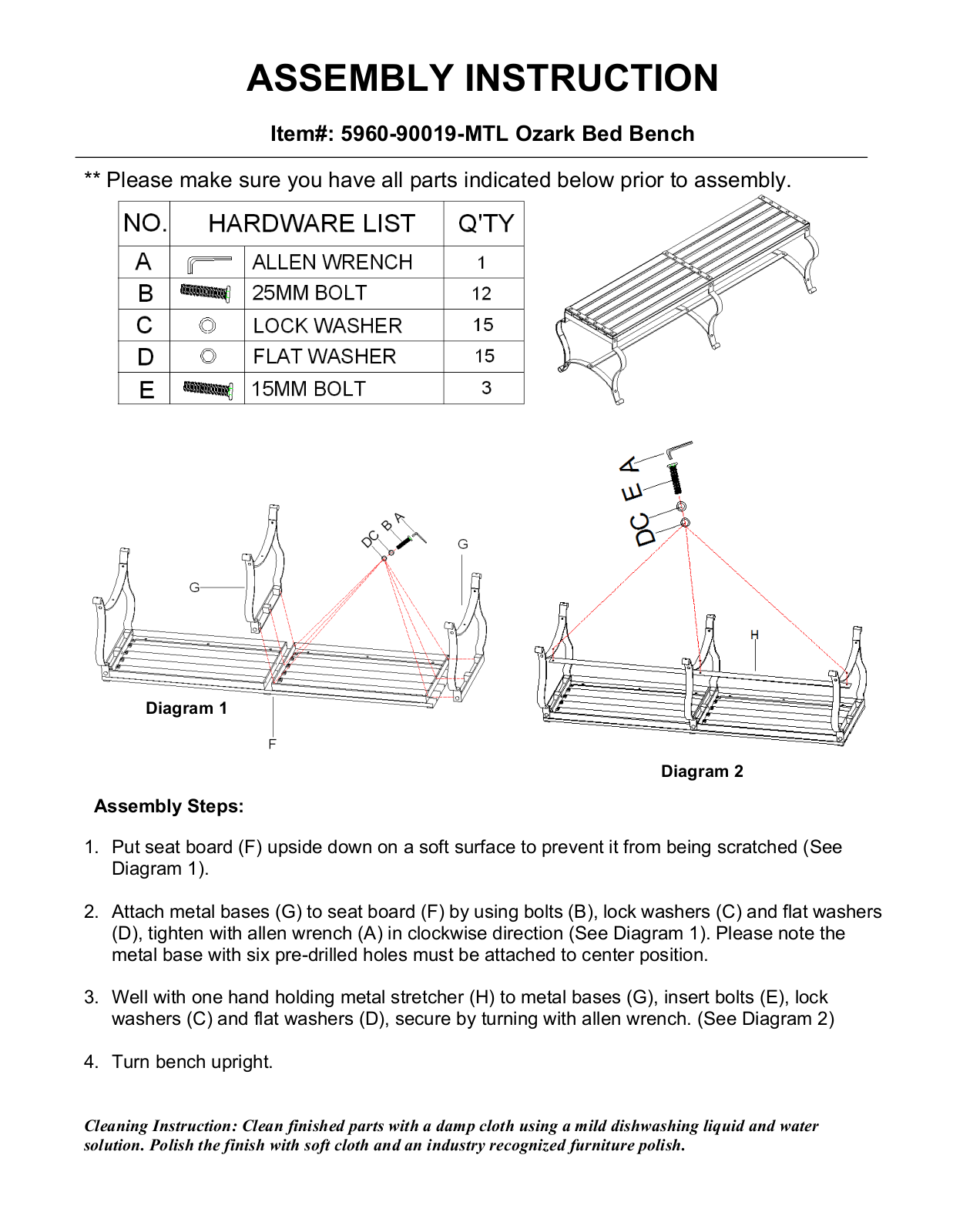 Hooker 5960-90019-MTL Assembly Instructions - ManualMachine.com