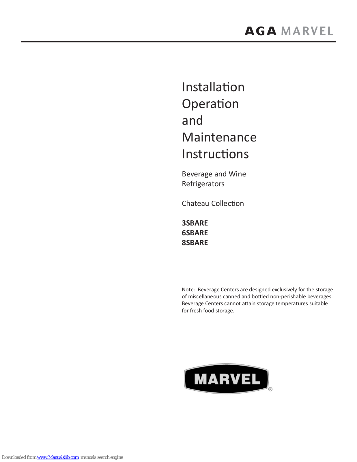 MARVEL 6SBARE, 3SBARE User Manual