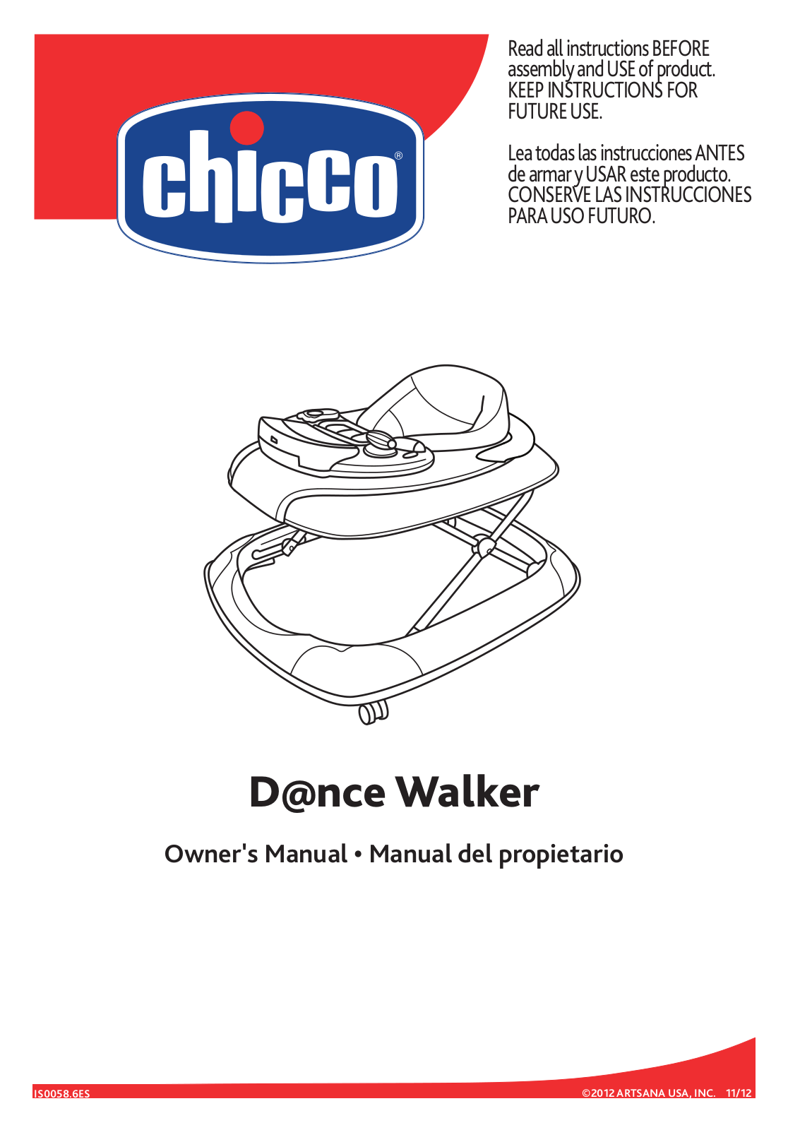 Chicco Dance Walker Owner's Manual