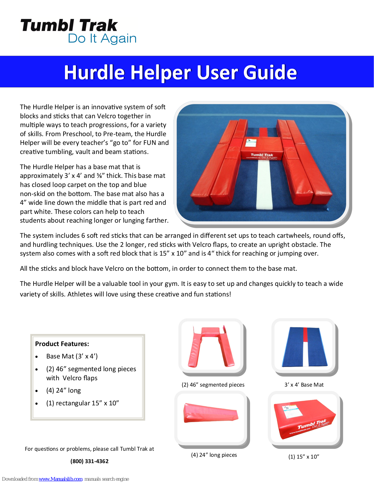 Tumbl Trak Hurdle Helper User Manual