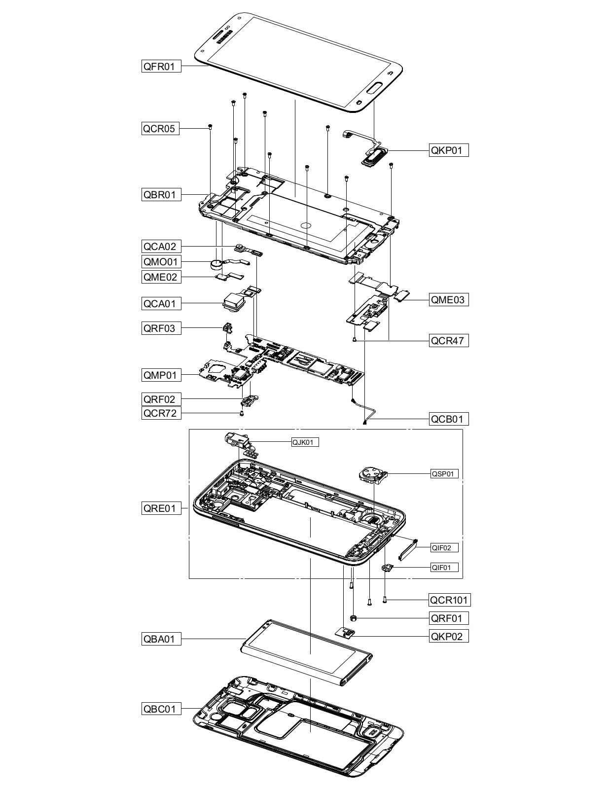 Samsung SM-G900 Exploded View