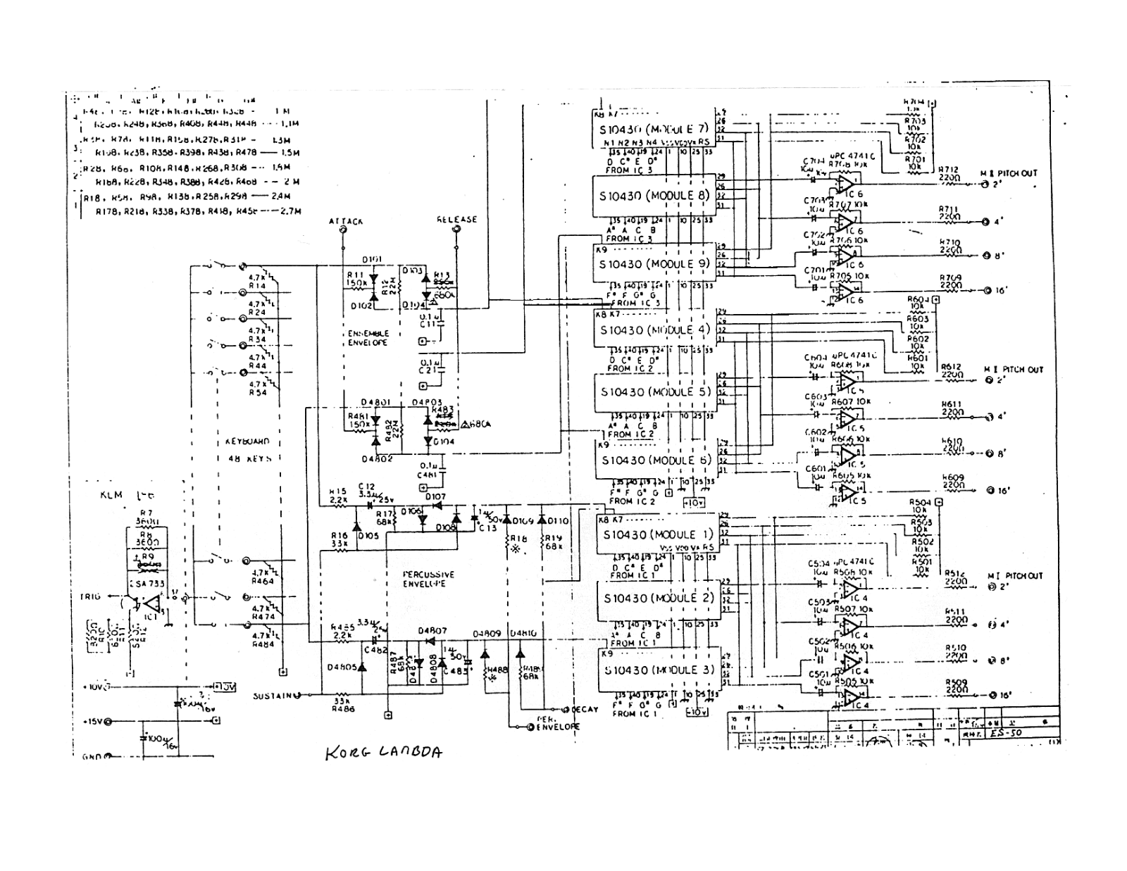 Korg ES50 Schematics