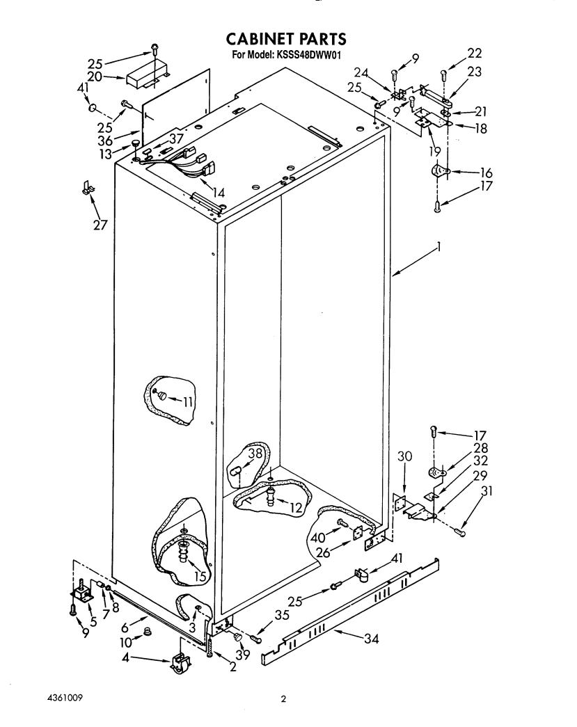 KitchenAid KSSS48DWW01 Parts List