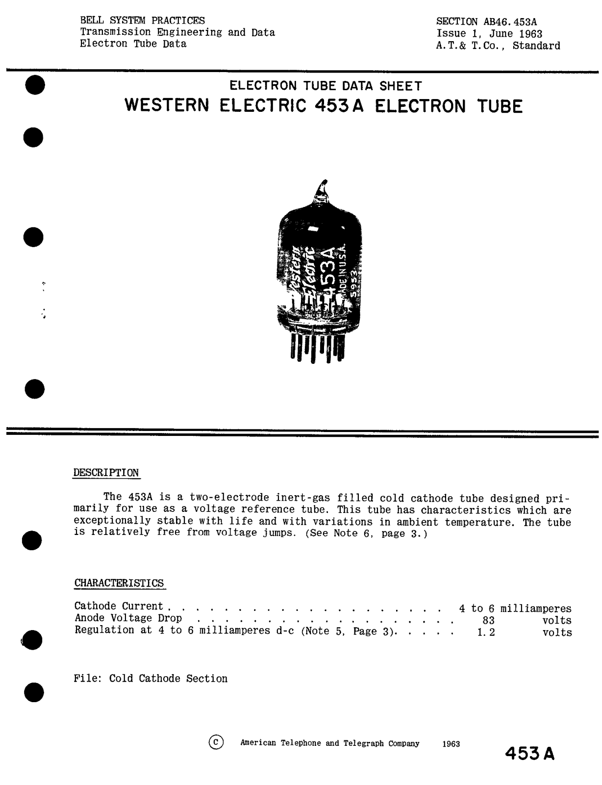 Western Electric 453-A Brochure