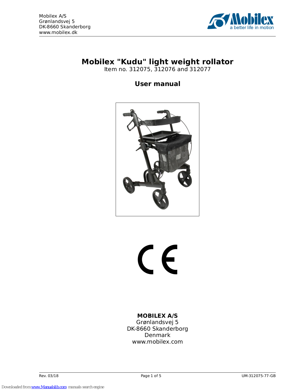 Mobilex Kudu, Kudu Medium, Kudu Small, 312075, 312076 User Manual