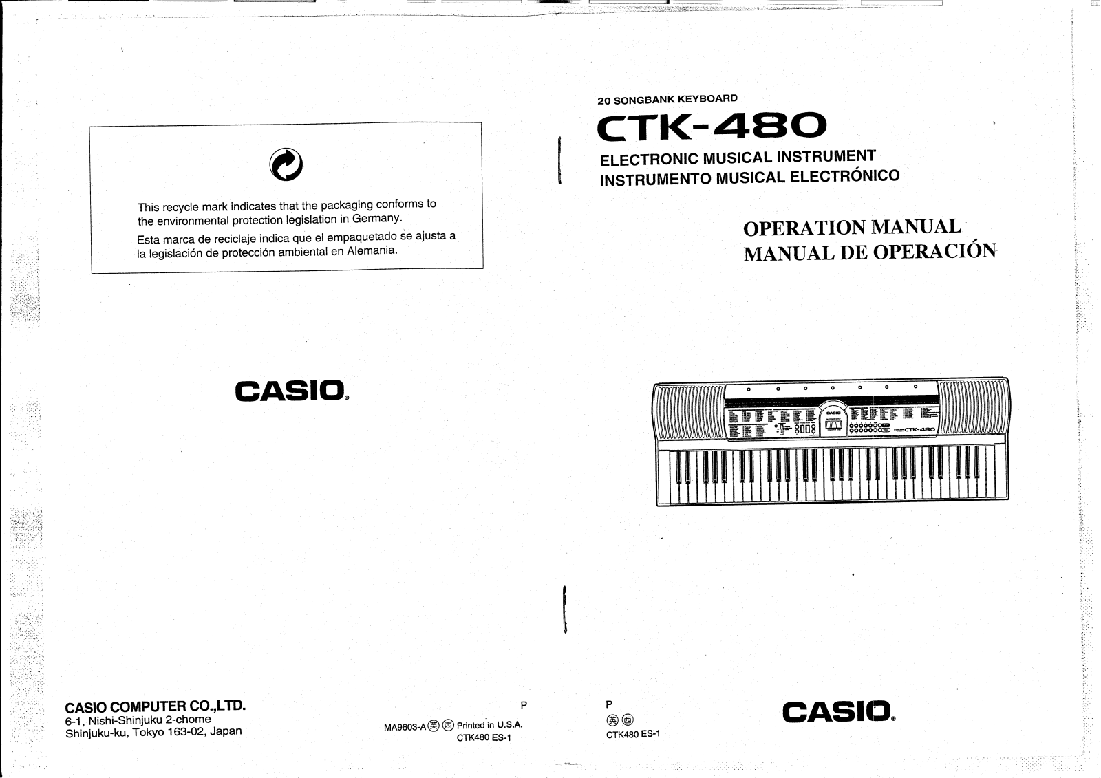 Casio CTK-480 User Manual