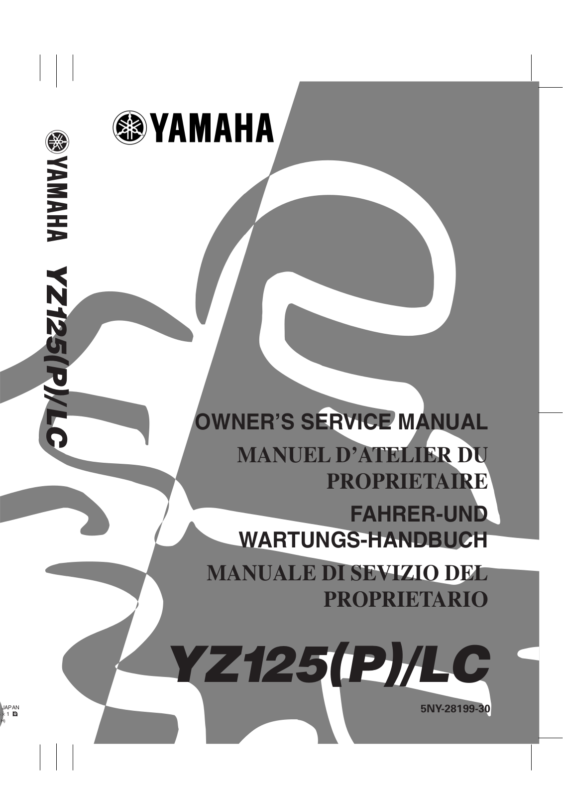 Yamaha YZ125 (P) LC 2002 Owner's manual