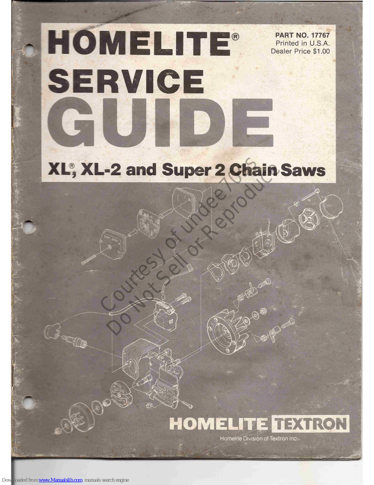 Homelite XL-2, XL Service Manual