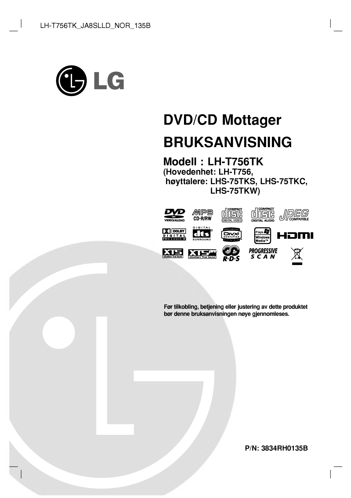 Lg LH-T756TK User Manual