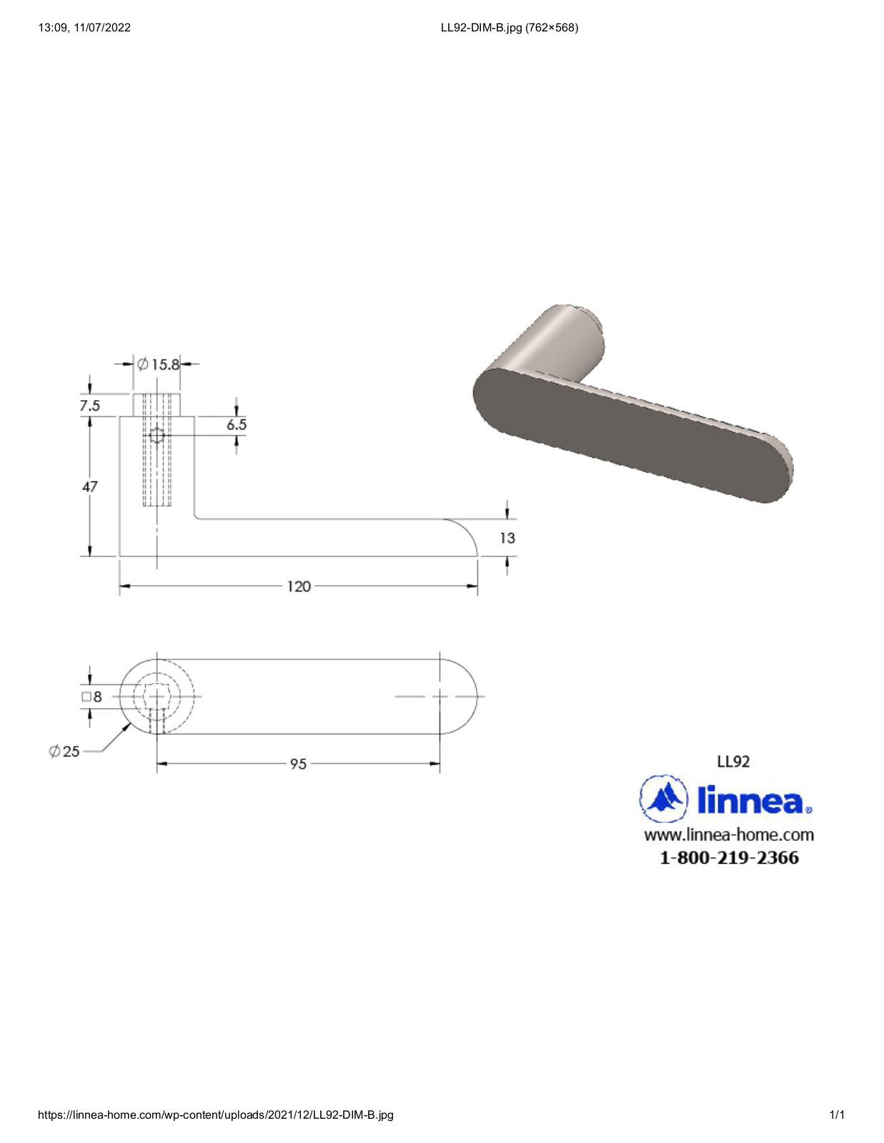 Linnea LNNE1602 Dimensions - ManualMachine.com
