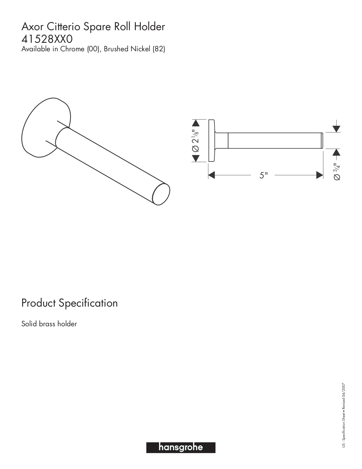 Hans Grohe 41528XX0 User Manual