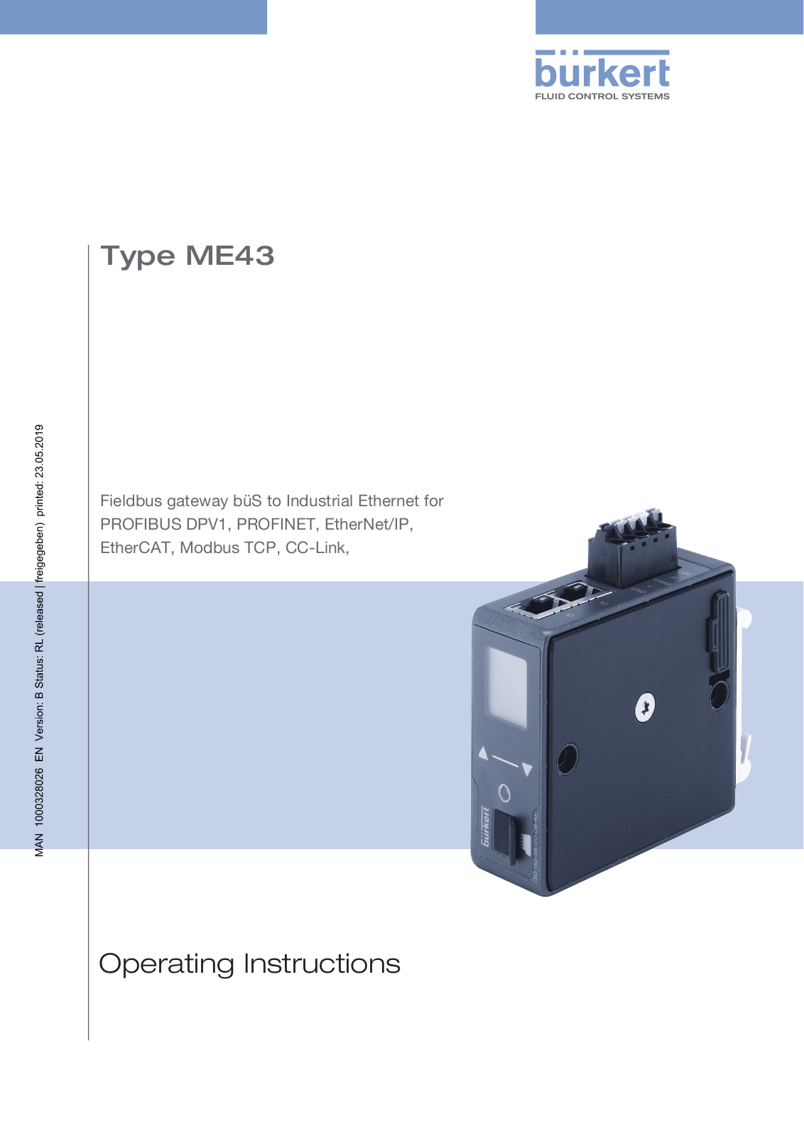 Burkert ME43 Operating Instructions Manual