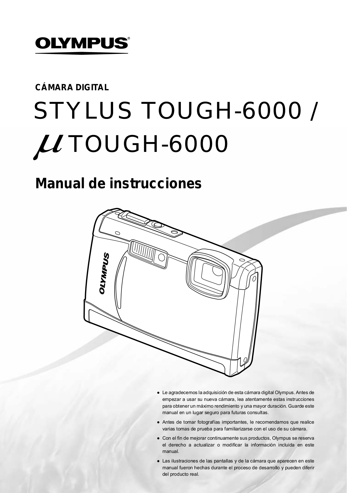 Olympus Stylus Tough 6000 Instruction Manual