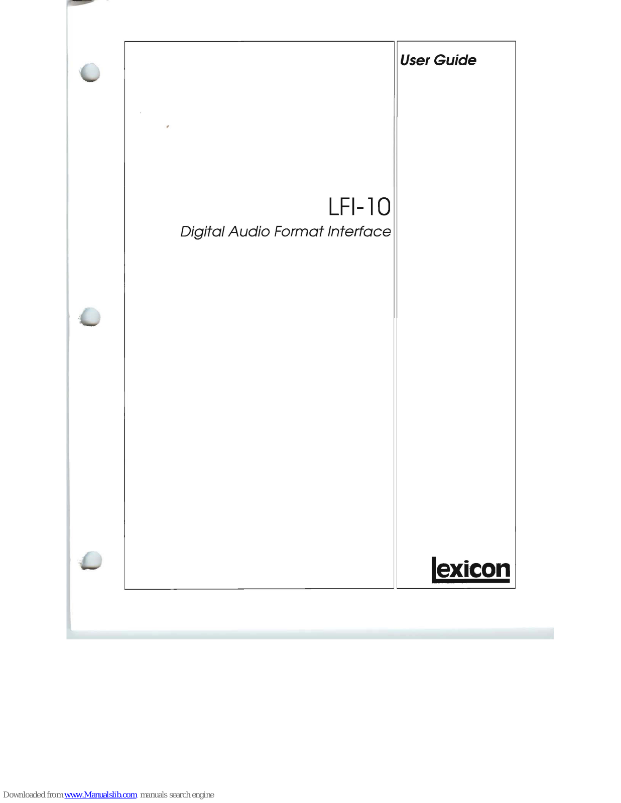 Lexicon LFI-10 User Manual - ManualMachine.com