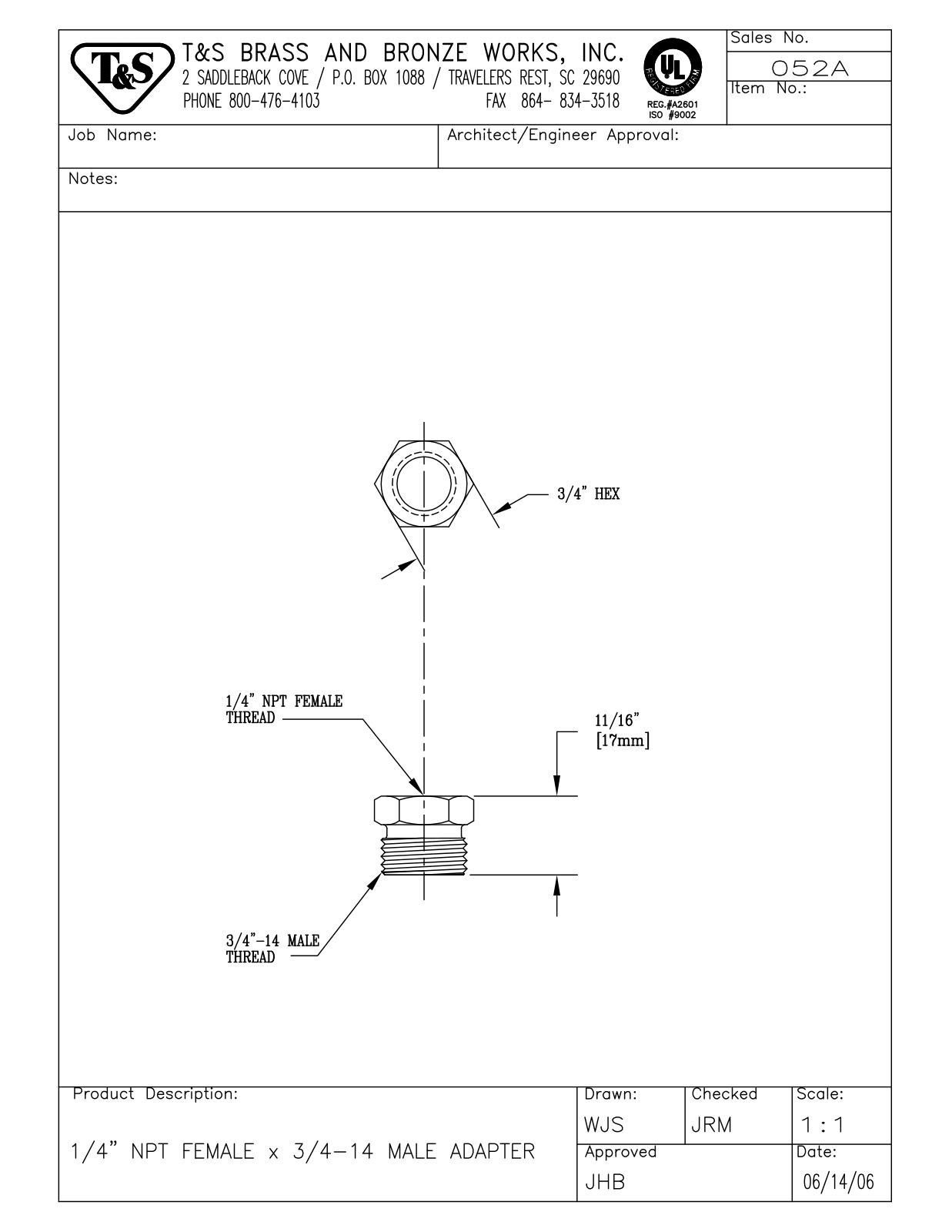 T&S Brass 052A User Manual - ManualMachine.com