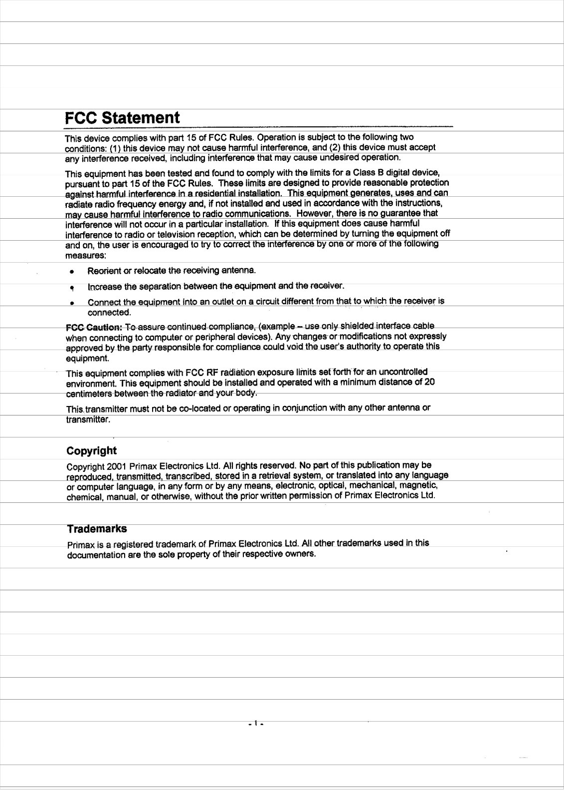 Primax Electronics RO07UO User Manual