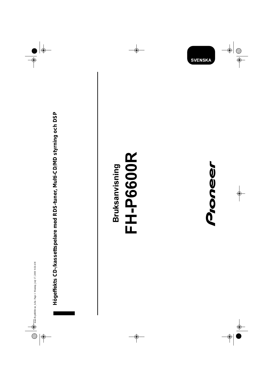 Pioneer FH-P6600R User Manual