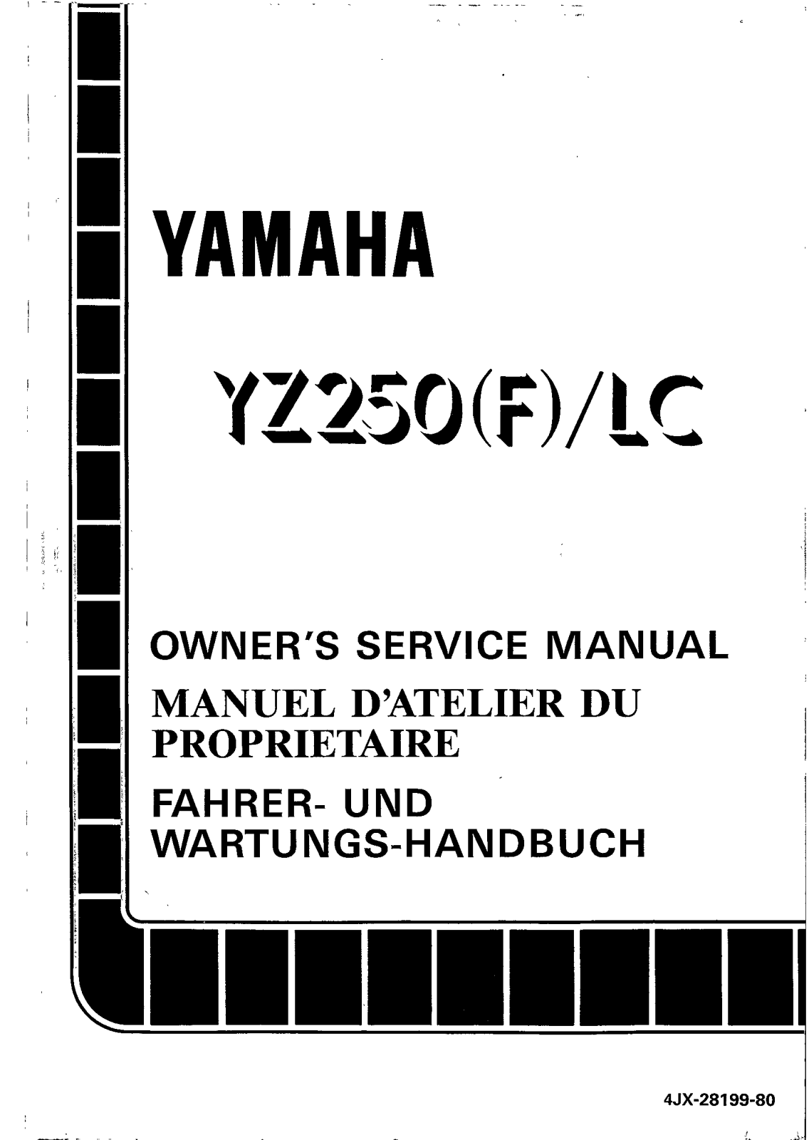 Yamaha YZ250 FLC 1994 Owner's manual