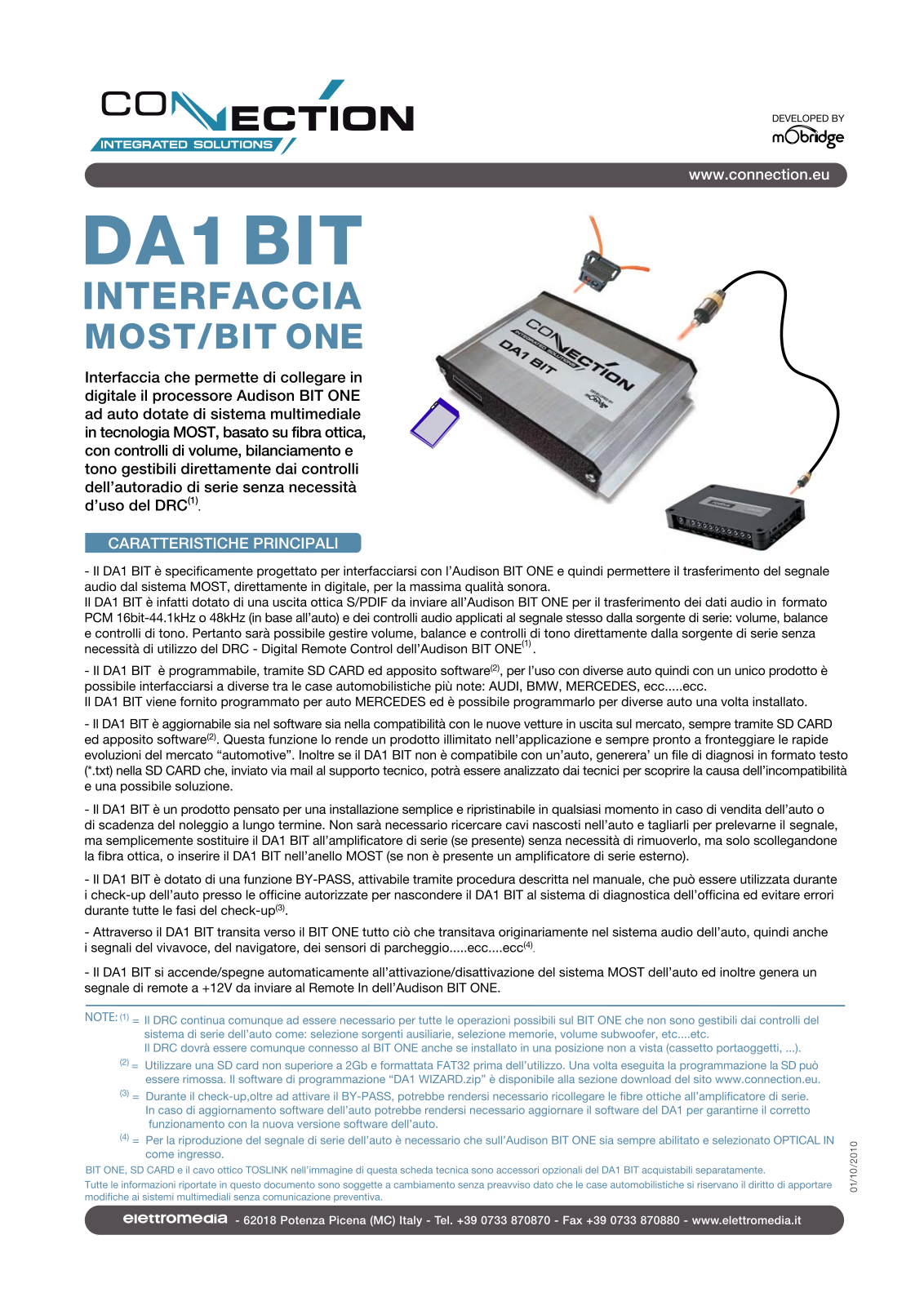 Connection DA1 BIT DATASHEET