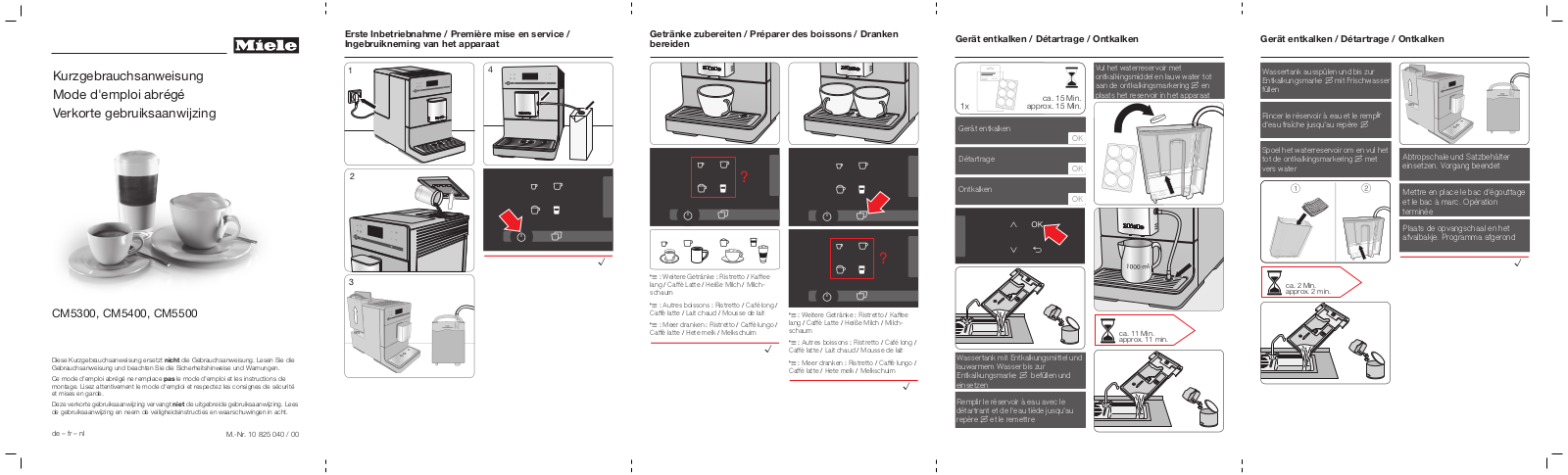 Miele CM 5300, CM 5400, CM 5500 Operating instructions