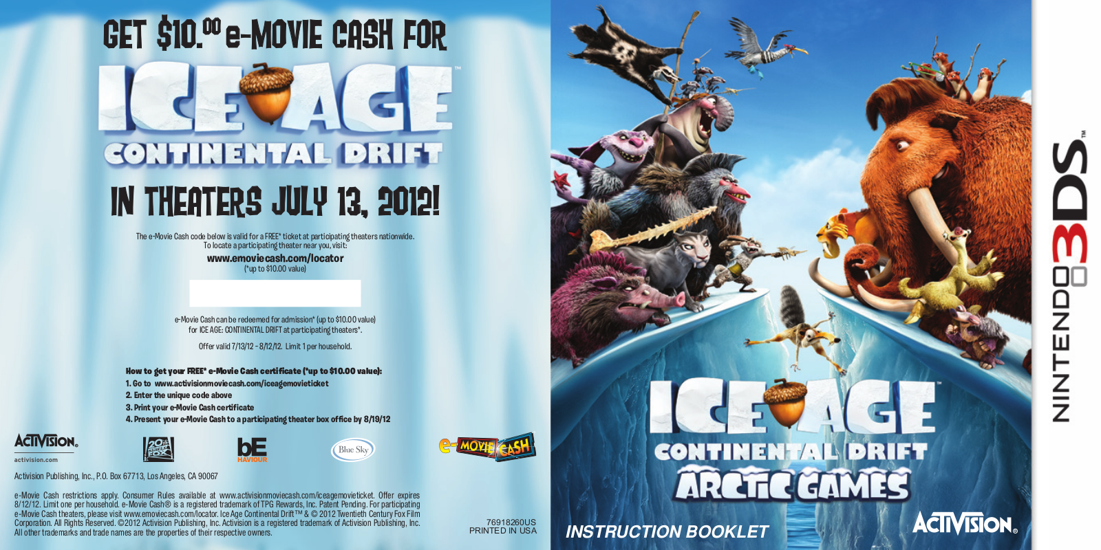 Activision Ice Age: Continental Drift User Manual