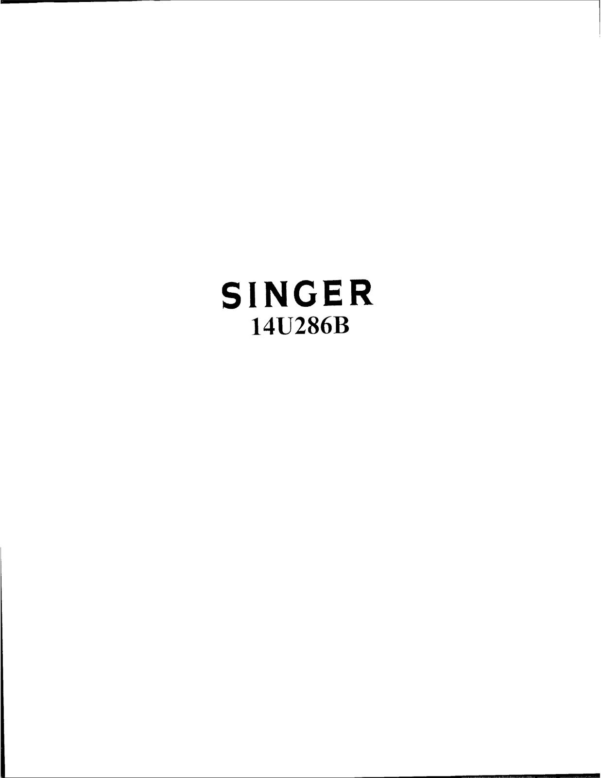 Singer 14U286B User Manual