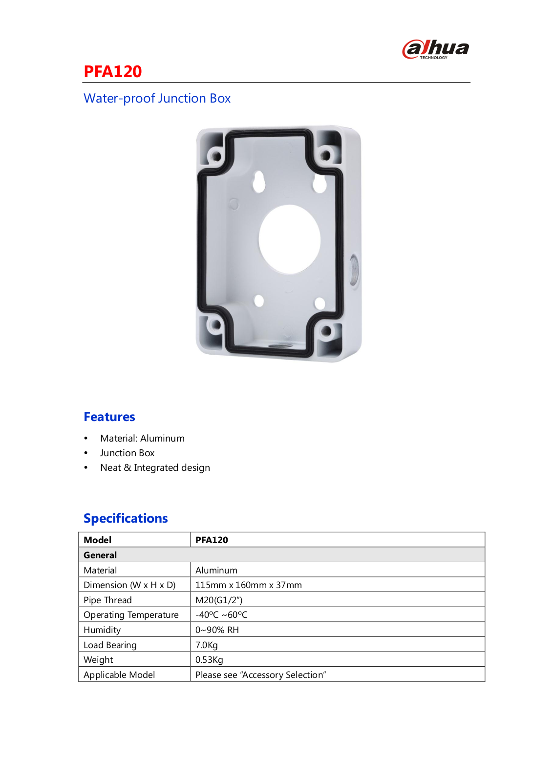 Dahua PFA120 User Manual