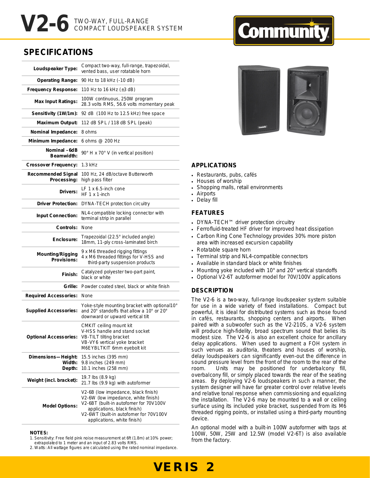 Community V2-6B, V2-6BT User Manual