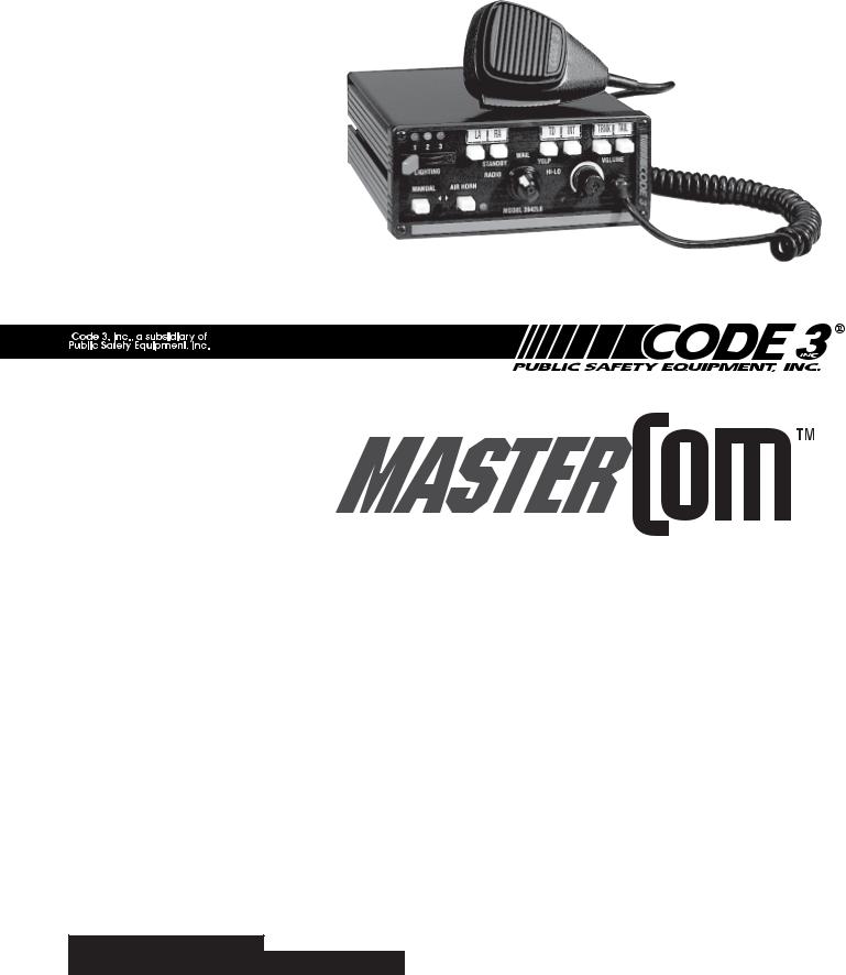 Code 3 MasterCom B Series User Manual