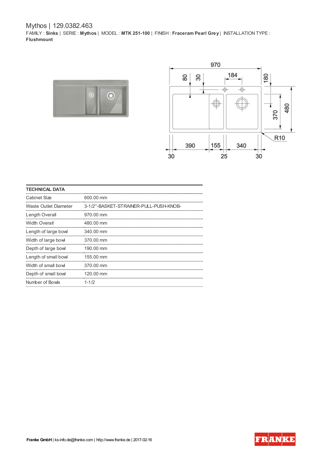 Franke 129.0382.463 Service Manual