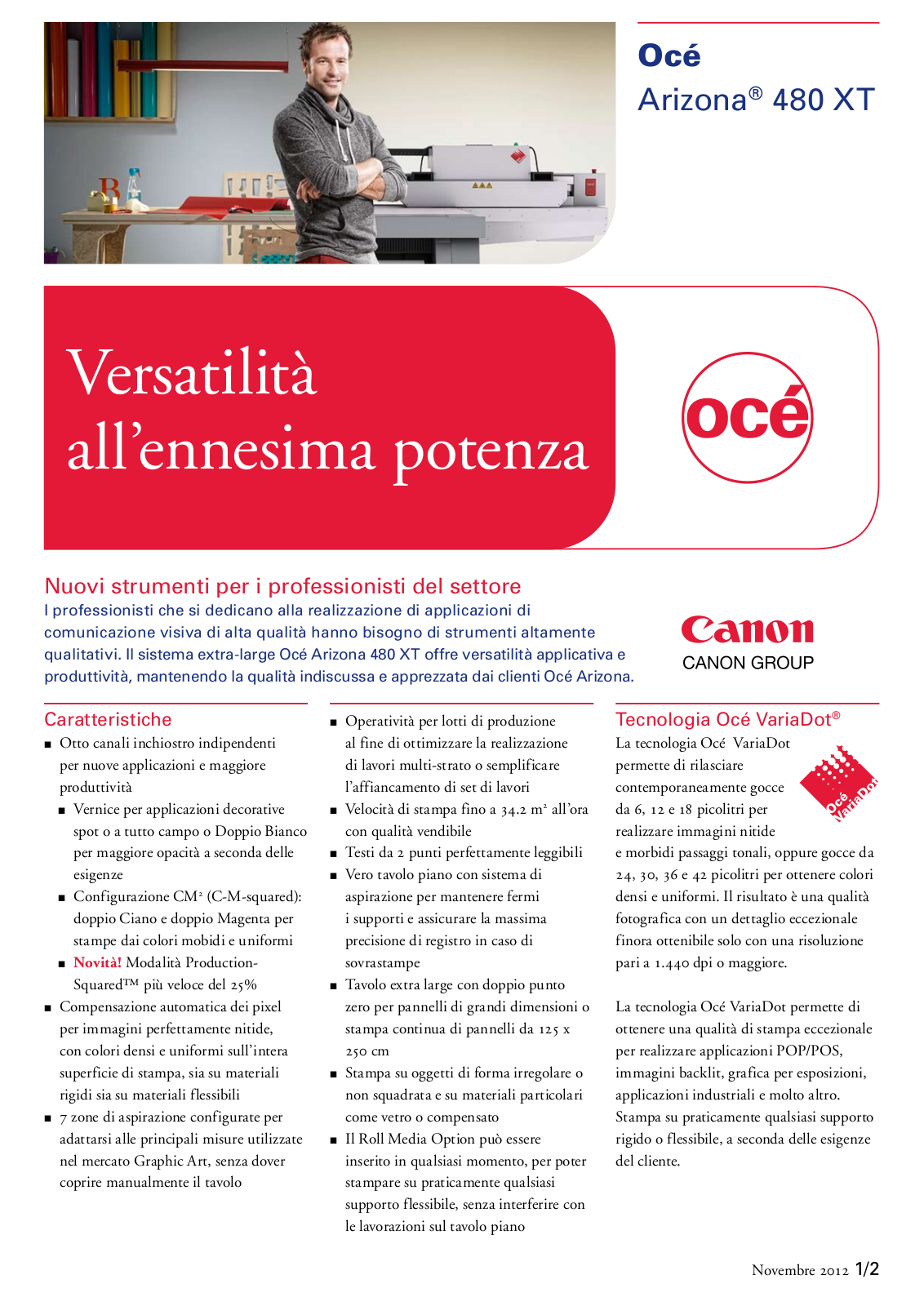 Canon OCE ARIZONA 480 XT BROCHURE