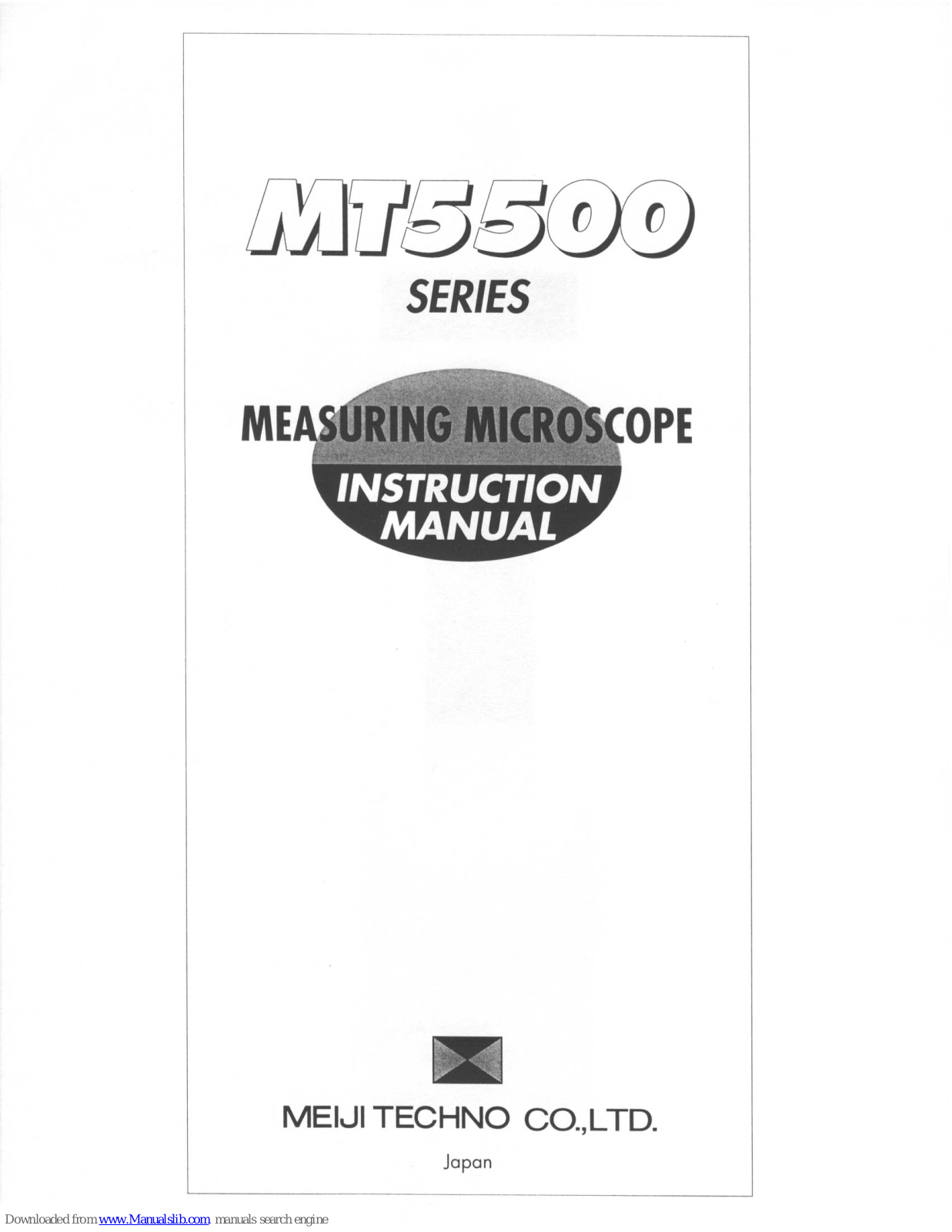 Meiji Techno MT5500 Instruction Manual