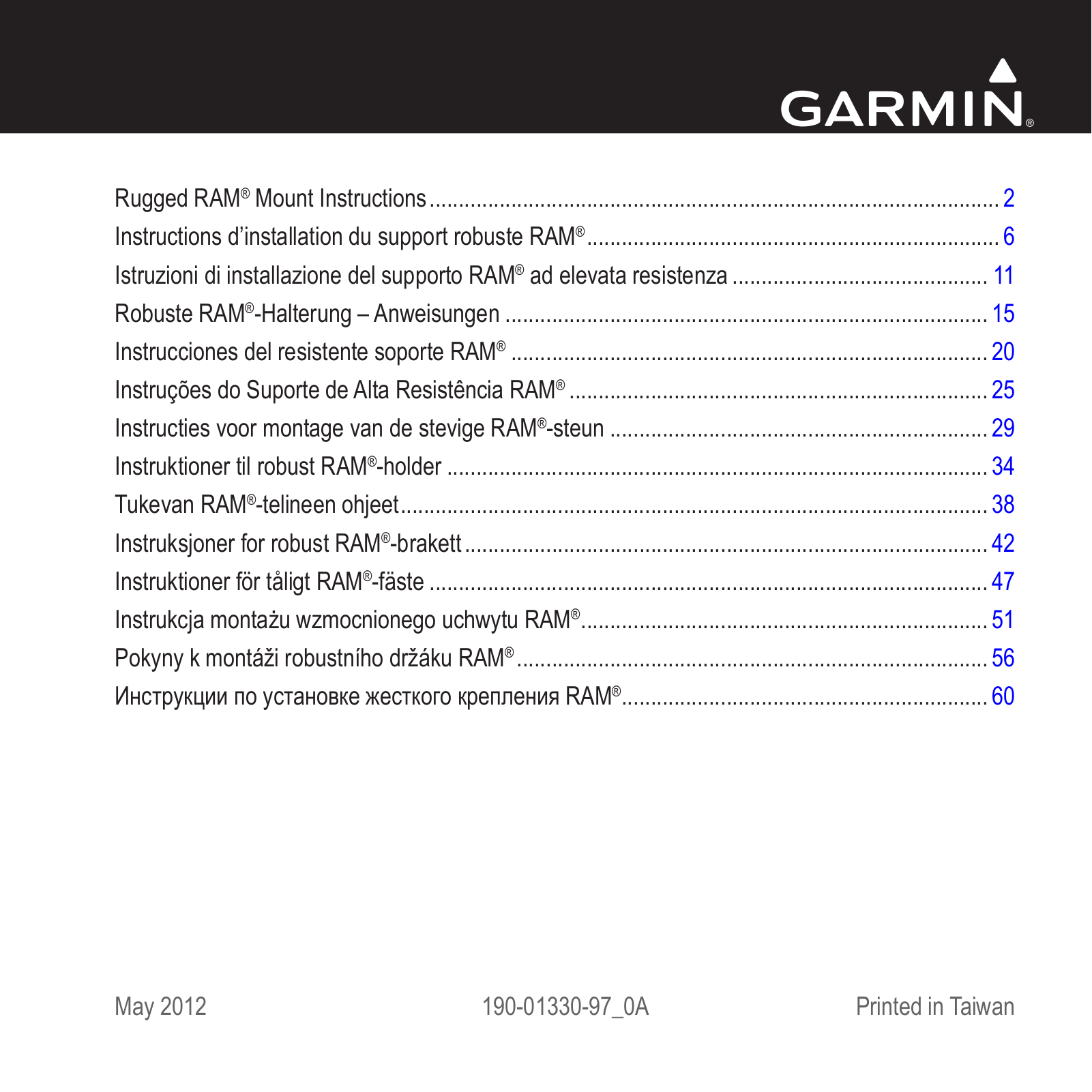 GARMIN Montana RAM Rugged Instruction Manual