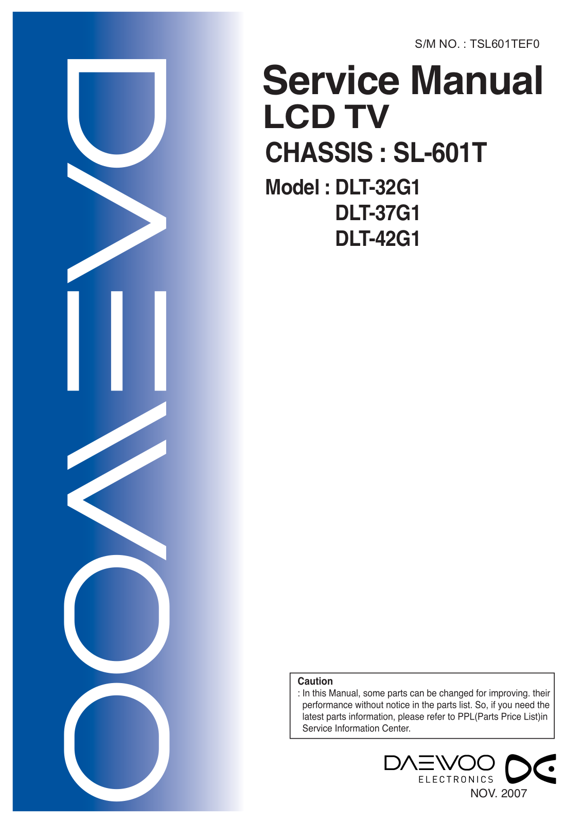 Daewoo SL-601T Service Manual