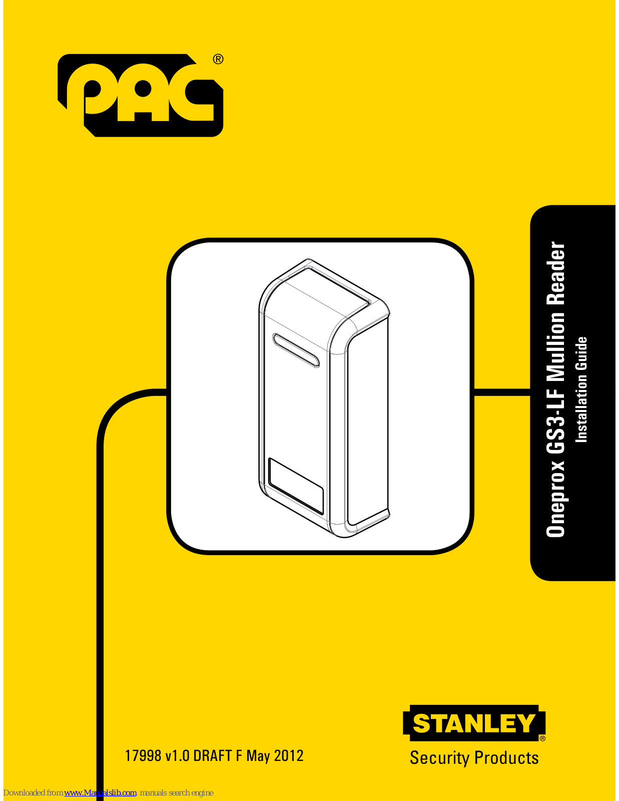 Stanley PAC Oneprox GS3-LF Installation Manual