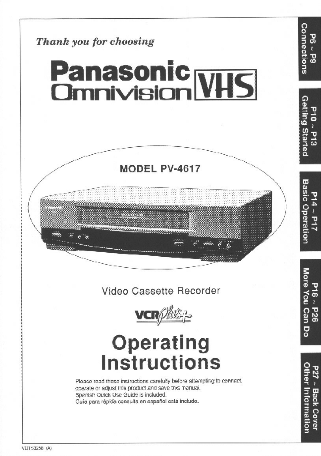 Panasonic PV-4617 User Manual