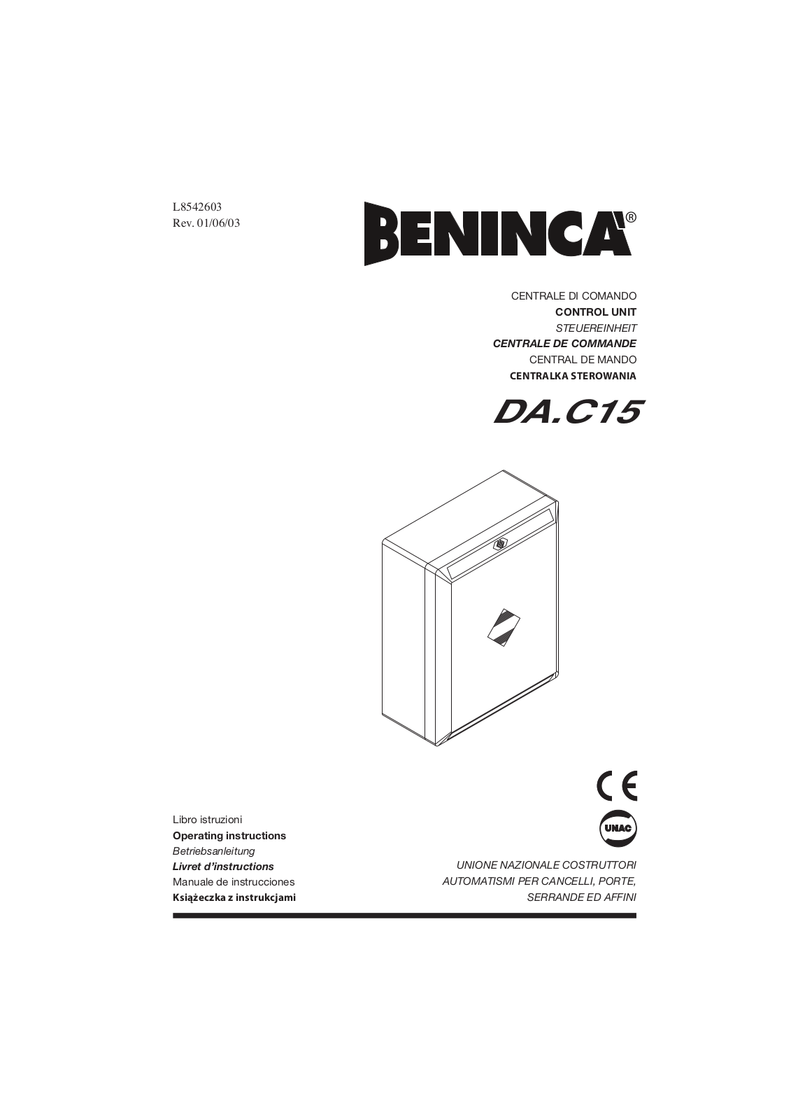 Beninca DAC15 User Manual