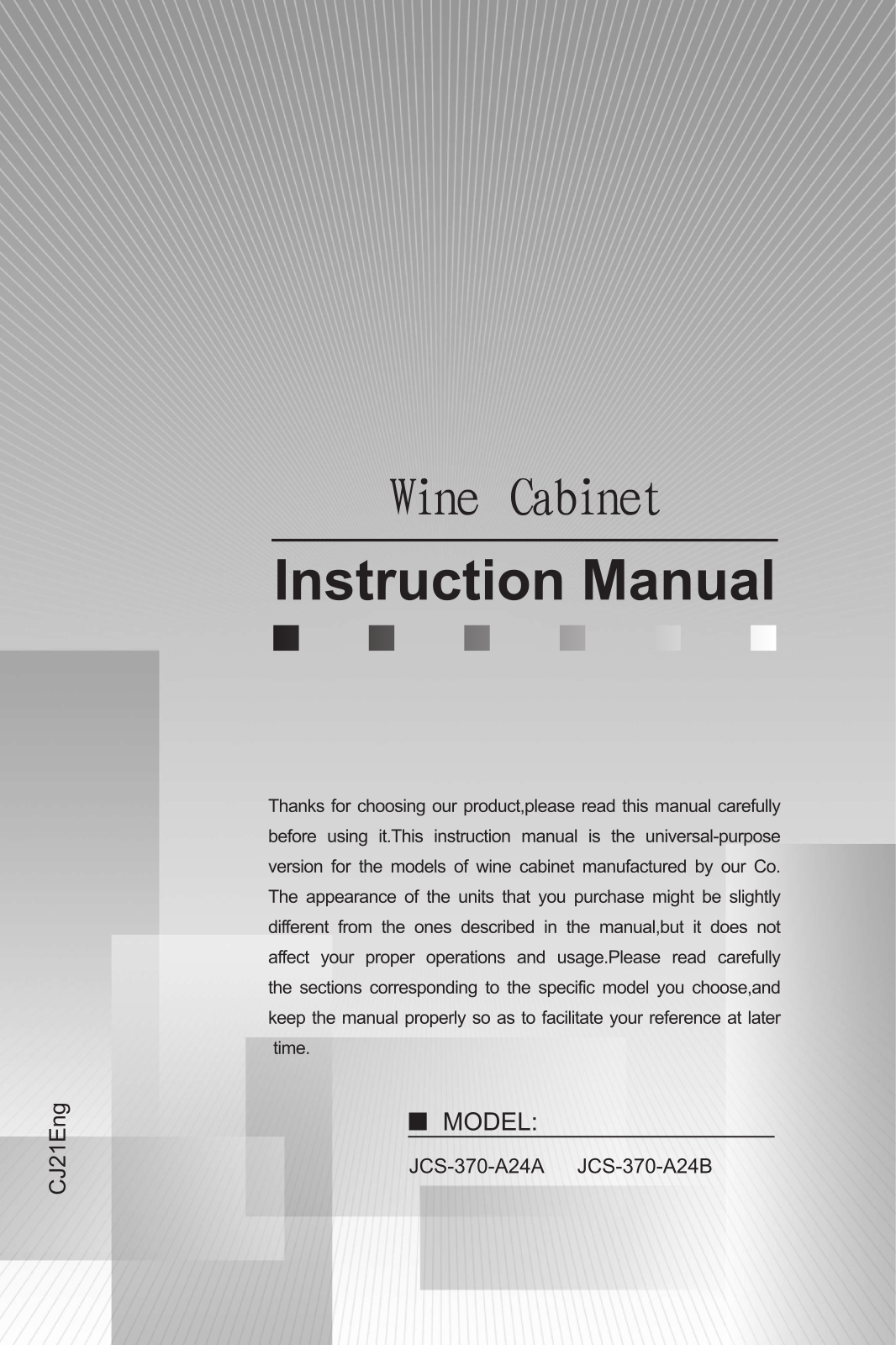 Omcan Food Machinery JCS-370-A24A Installation  Manual