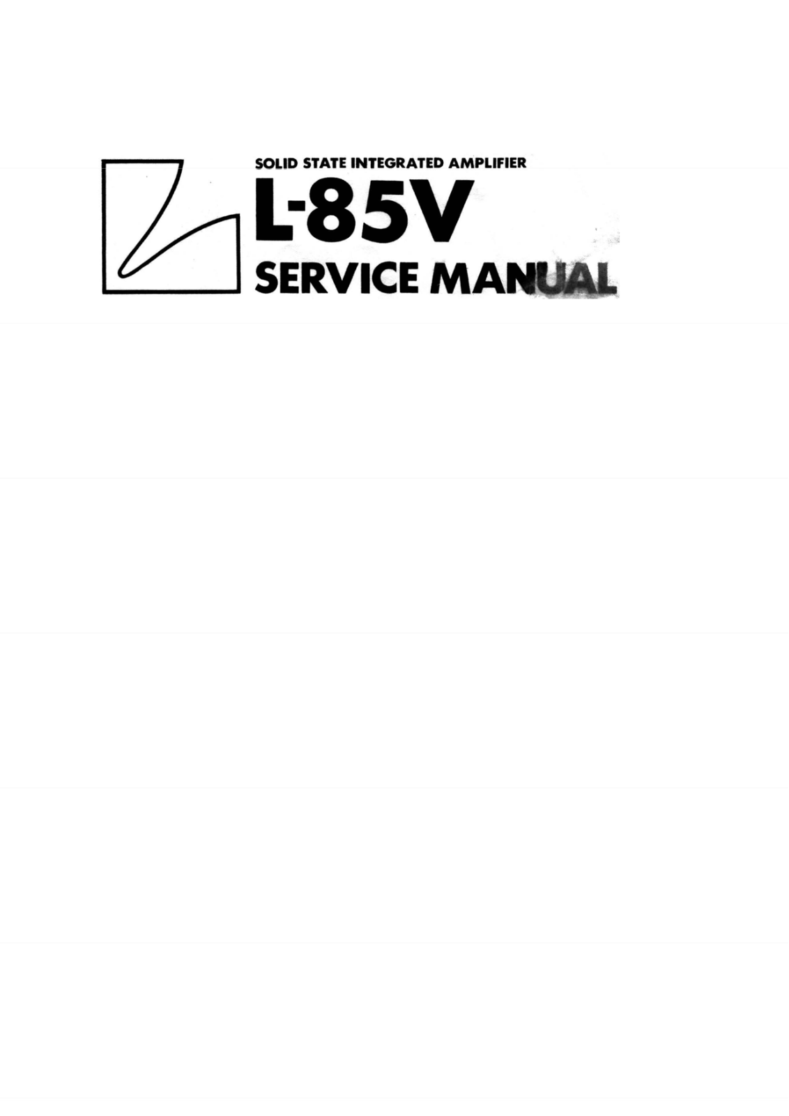 Luxman L-85-V Service Manual