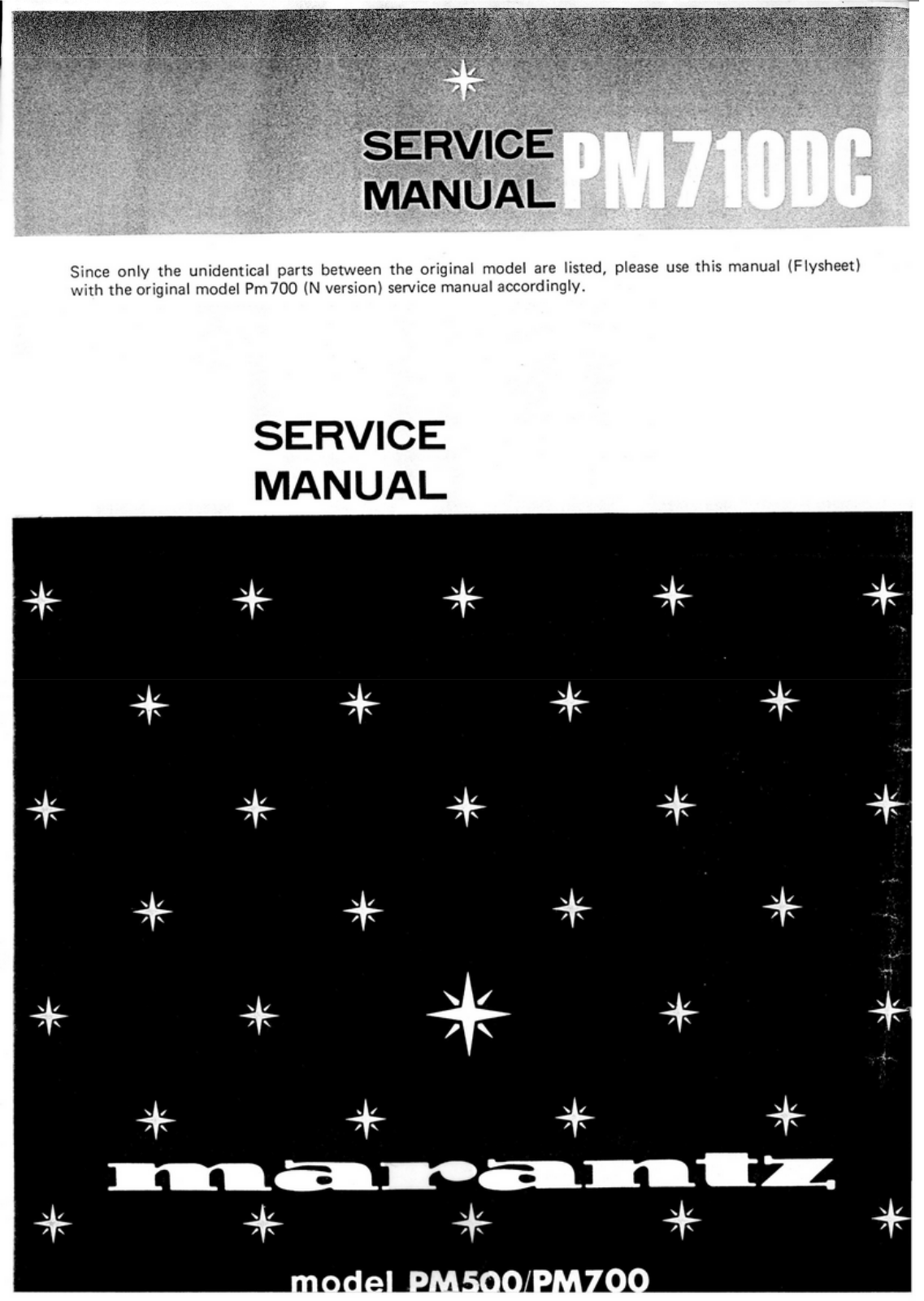 Marantz PM500DC, PM510DC, PM700DC Service Manual