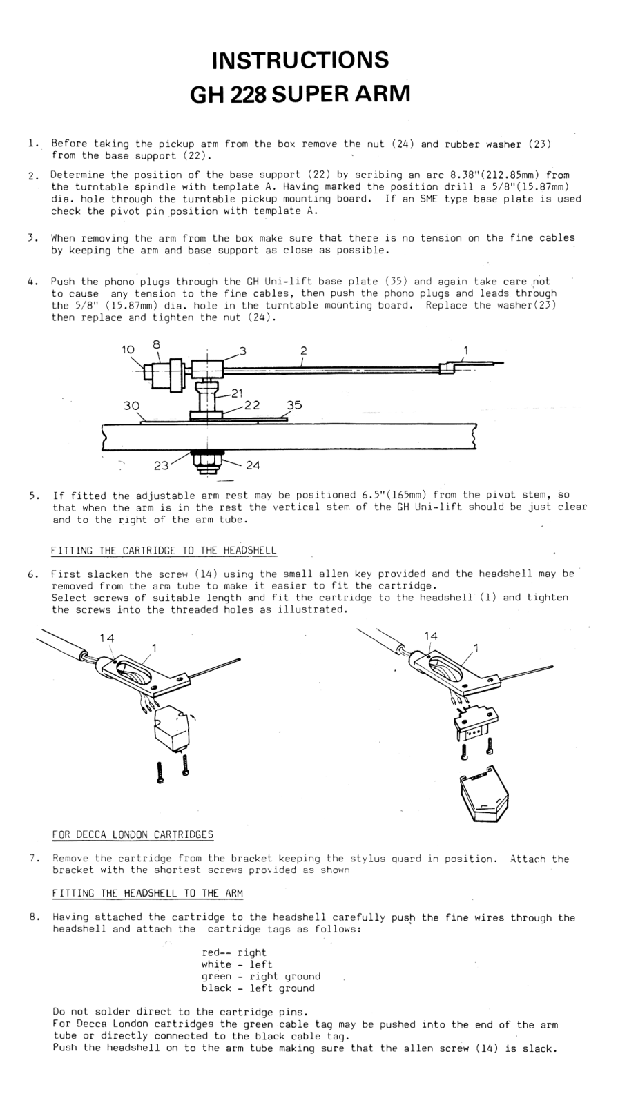 Hadcock GH-228 Owners manual