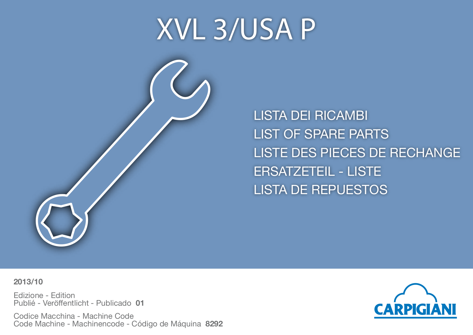 Carpigiani XVL 3 USA Parts Manual