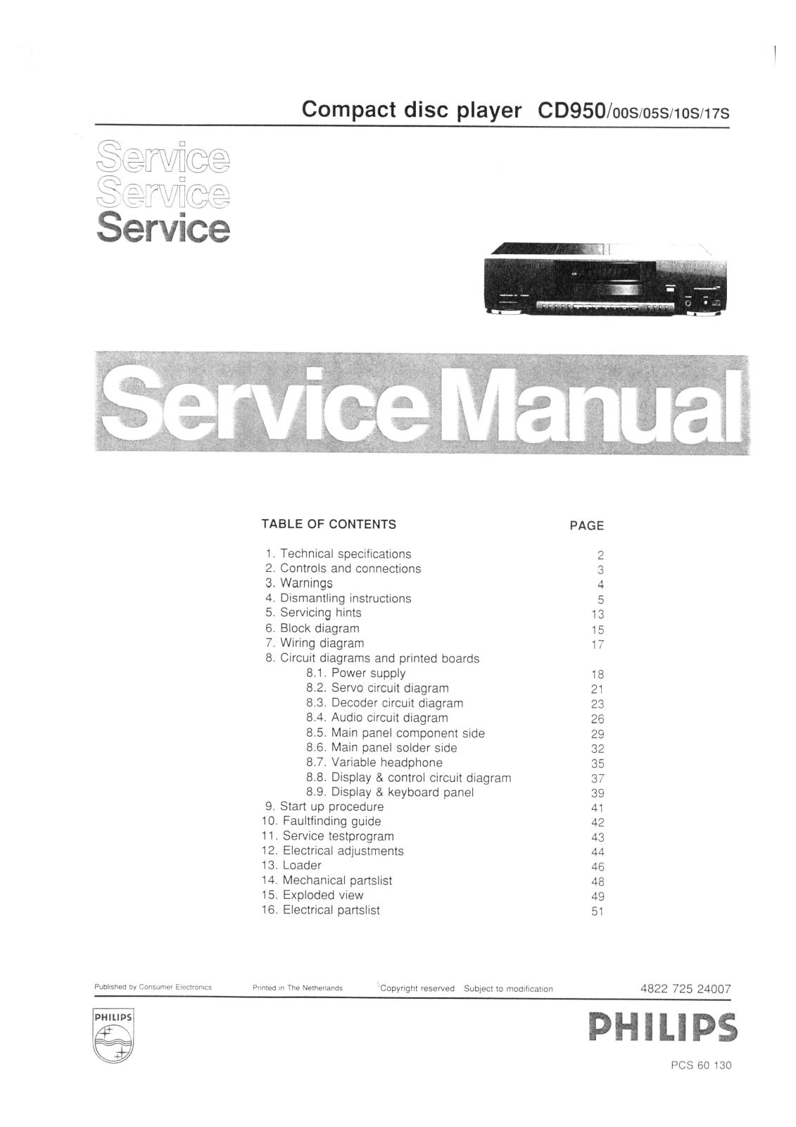 Philips CD-950 Service manual