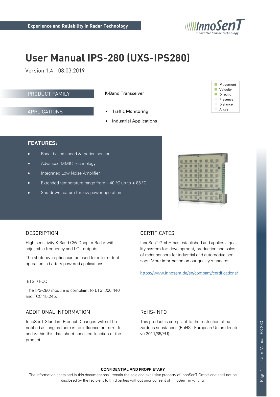 InnoSenT IPS280 User Manual